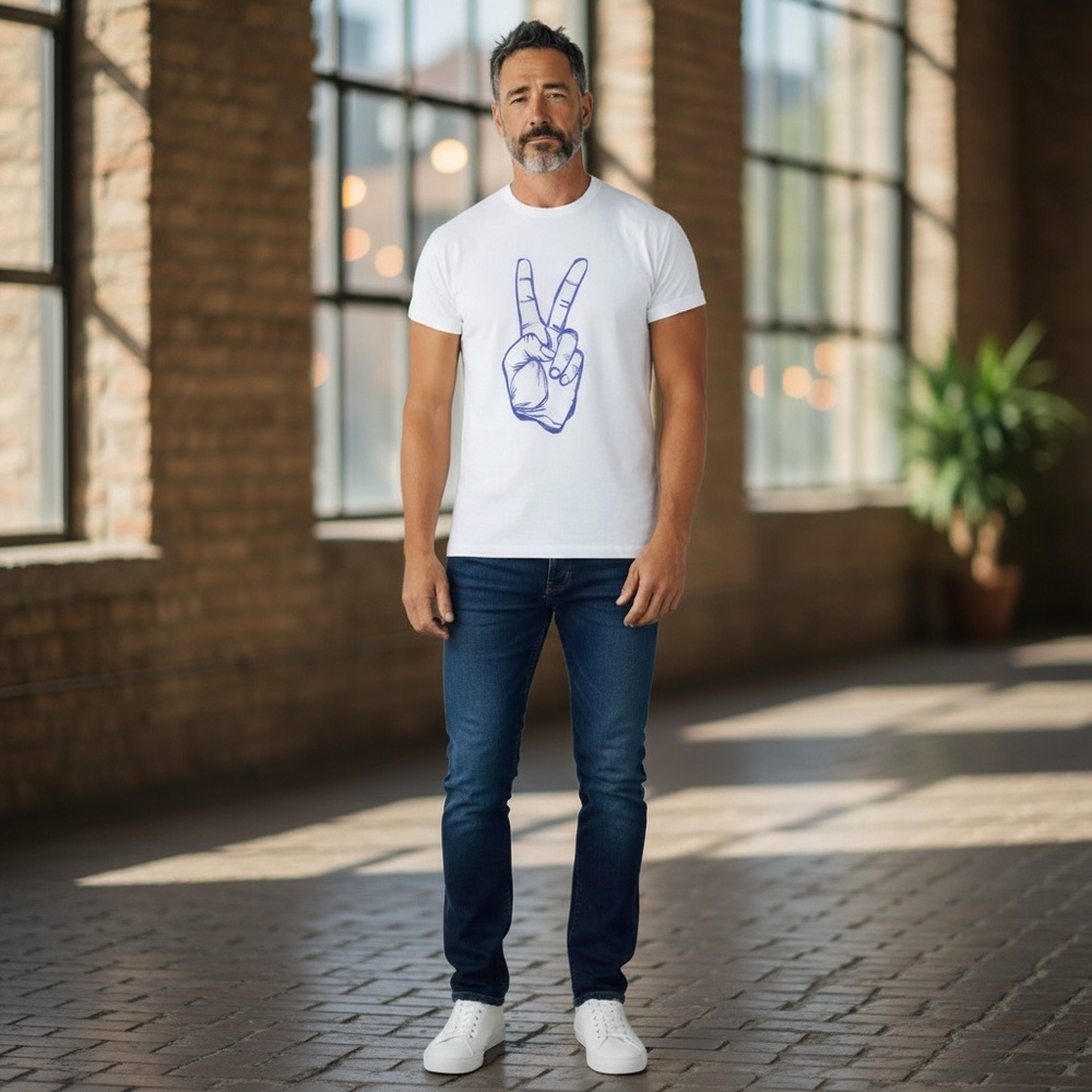 Madewell x Walker Noble Studios Peace Hand Graphic Tee Large AR40